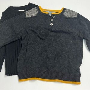 Pompomme & Campure gray ribbed sweater size 18/24m